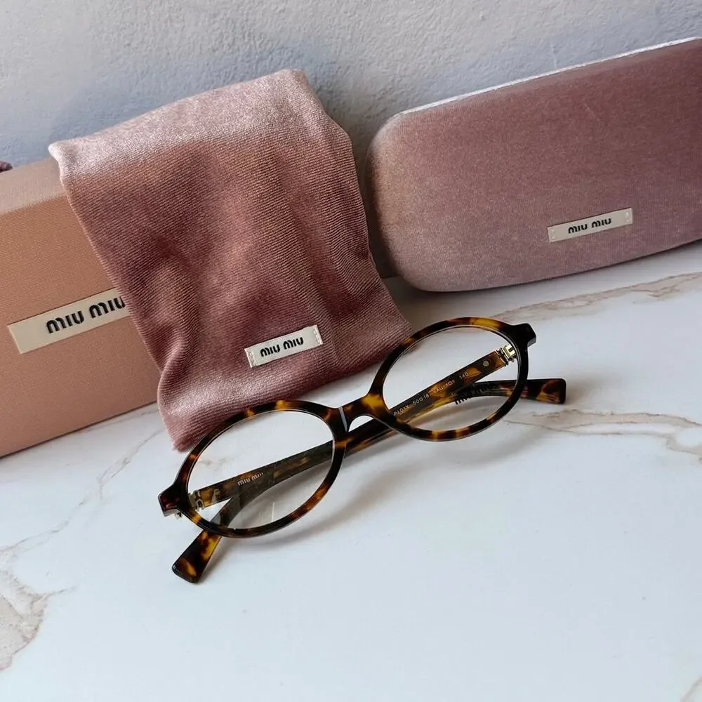 NEW Miu Miu MU01XV Regard Oval Havana Eyeglasses Frames